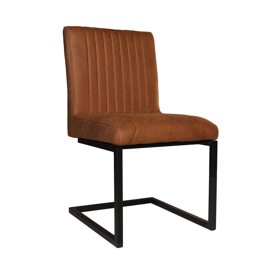 Eetkamerstoel Chester cognac microvezel Eetkamerstoel Chester cognac microvezel