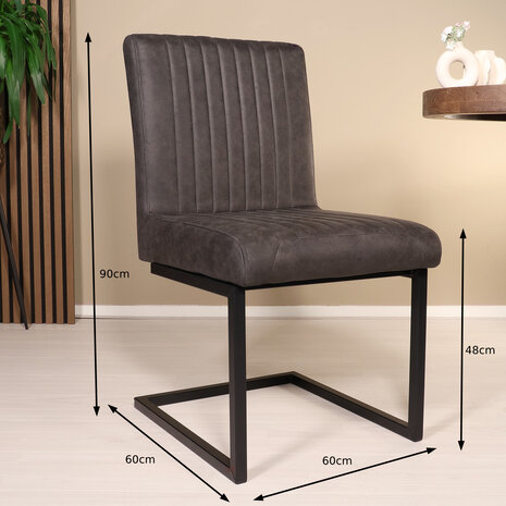 Lizzely Garden & Living Eetkamerstoel Chester zwart microvezel