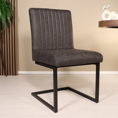 Lizzely Garden & Living Eetkamerstoel Chester zwart microvezel