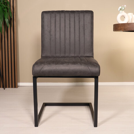 Lizzely Garden & Living Eetkamerstoel Chester zwart microvezel