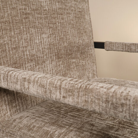 Lizzely Garden & Living Eetkamerstoel met armleuning Milan taupe chenille Lizzely Garden & Living Eetkamerstoel met armleuning Milan taupe chenille
