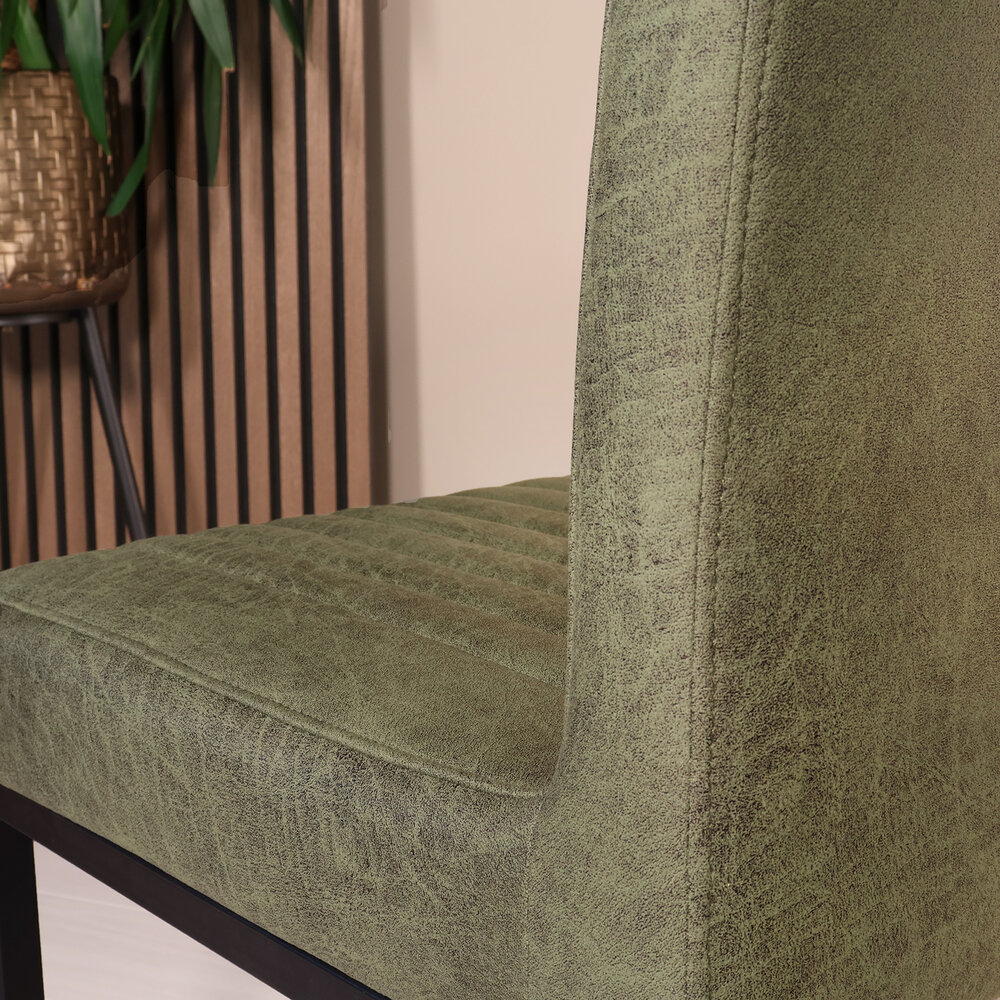 Eetkamerstoel Chester donkergroen microvezel Eetkamerstoel Chester donkergroen microvezel