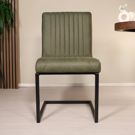 Lizzely Garden & Living Eetkamerstoel Chester donkergroen microvezel Lizzely Garden & Living Eetkamerstoel Chester donkergroen microvezel