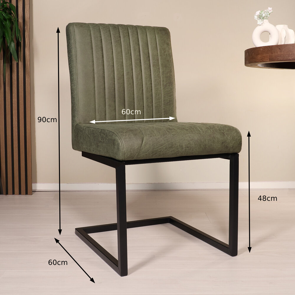 Eetkamerstoel Chester donkergroen microvezel Eetkamerstoel Chester donkergroen microvezel