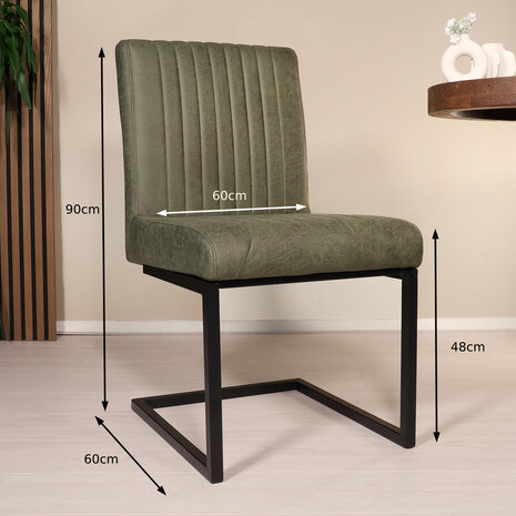 Lizzely Garden & Living Eetkamerstoel Chester donkergroen microvezel Lizzely Garden & Living Eetkamerstoel Chester donkergroen microvezel