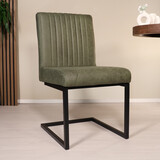 Lizzely Garden & Living Eetkamerstoel donkergroen microvezel Chester