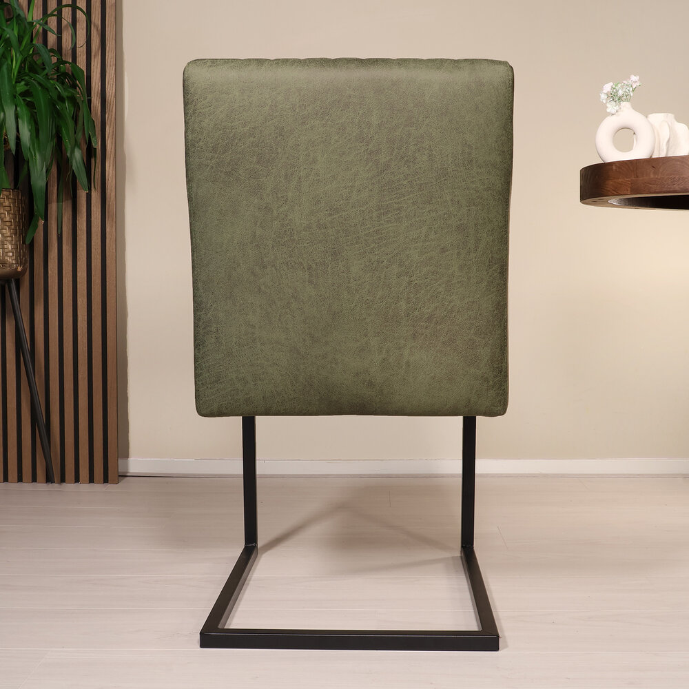 Eetkamerstoel Chester donkergroen microvezel Eetkamerstoel Chester donkergroen microvezel