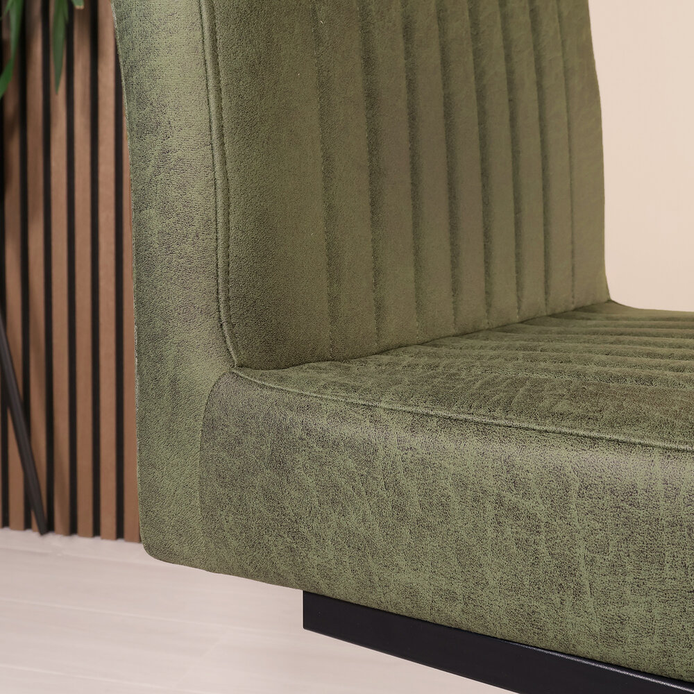 Eetkamerstoel Chester donkergroen microvezel Eetkamerstoel Chester donkergroen microvezel