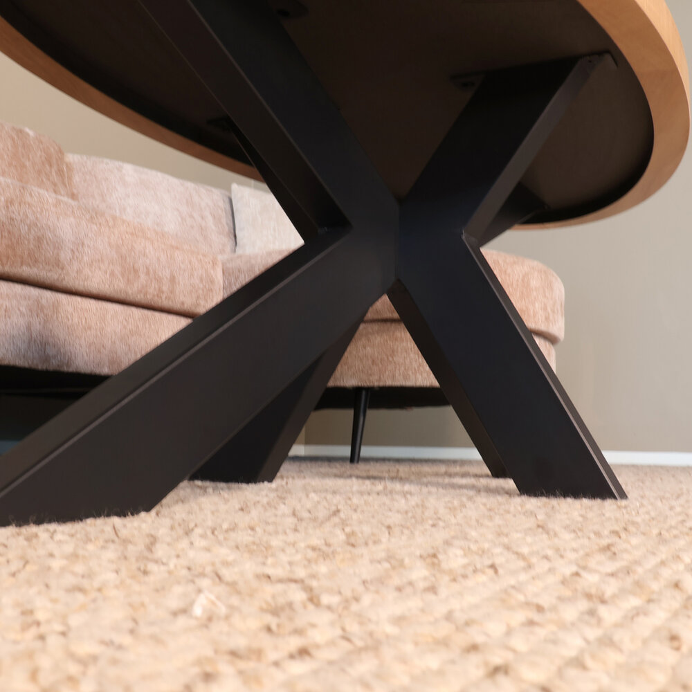 Salontafel ovaal melamine lichtbruin Denzel 120cm