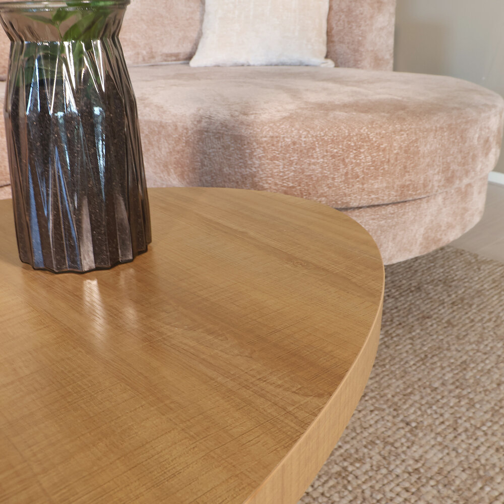 Salontafel ovaal melamine lichtbruin Denzel 120cm