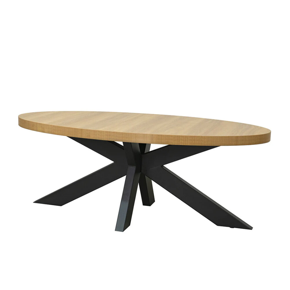 Salontafel ovaal melamine lichtbruin Denzel 120cm