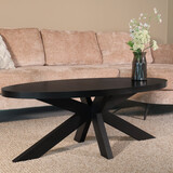 Lizzely Garden & Living Salontafel ovaal melamine zwart Denzel 120cm Lizzely Garden & Living Salontafel ovaal melamine zwart Denzel 120cm