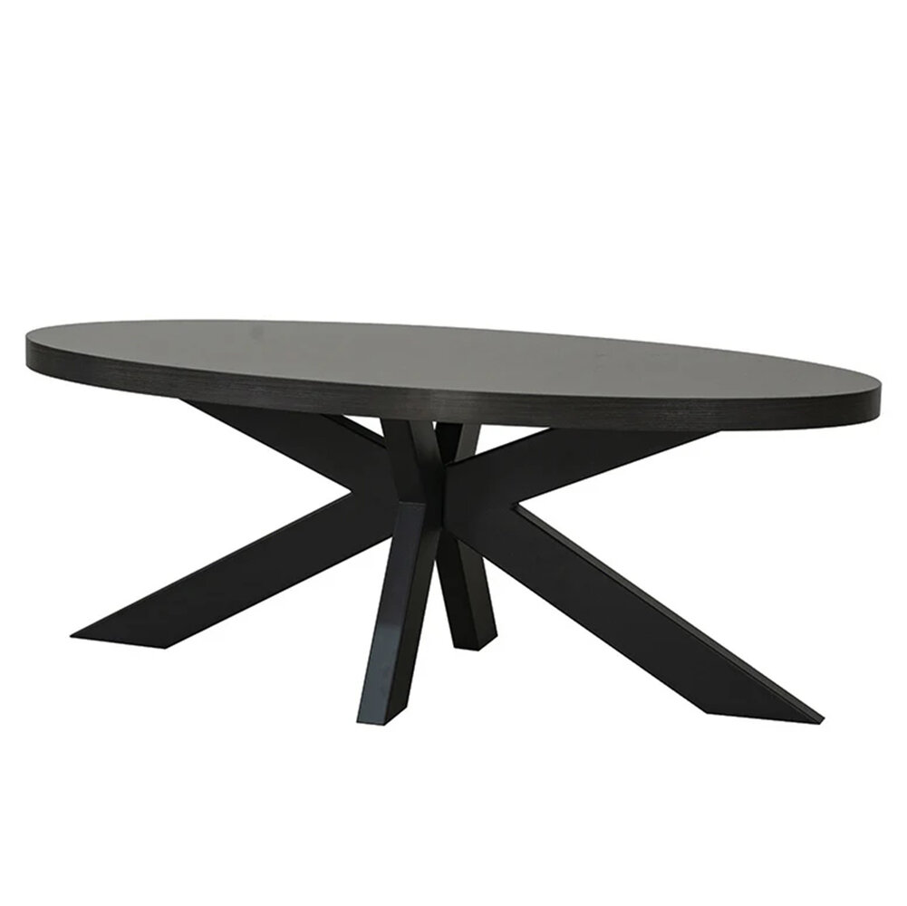 Salontafel ovaal melamine donker walnoot Denzel 120cm