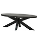 Lizzely Garden & Living Salontafel ovaal melamine eiken zwart Denzel 120cm Lizzely Garden & Living Salontafel ovaal melamine eiken zwart Denzel 120cm