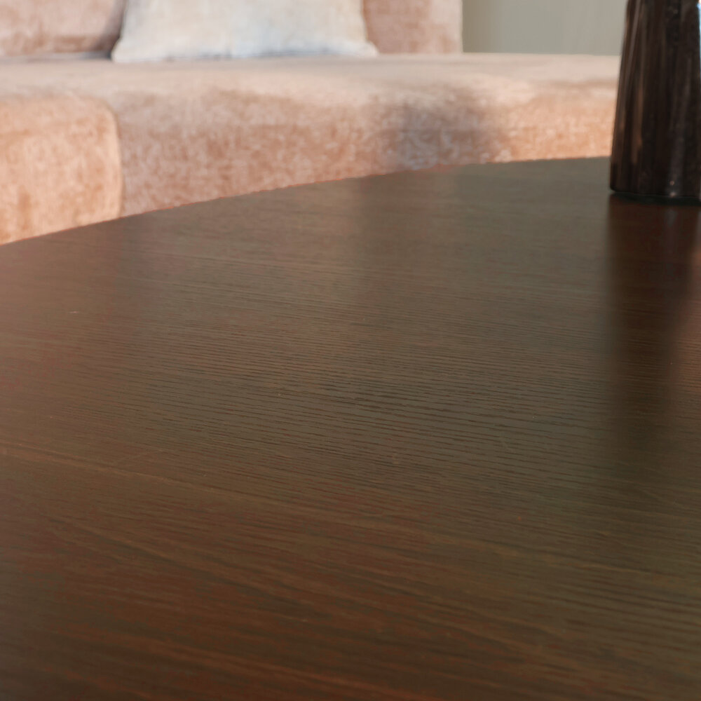 Salontafel ovaal melamine donker walnoot Denzel 120cm