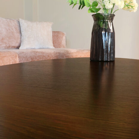 Lizzely Garden & Living Salontafel ovaal melamine donker walnoot Denzel 120cm