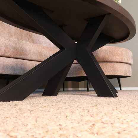 Lizzely Garden & Living Salontafel ovaal melamine donker walnoot Denzel 120cm