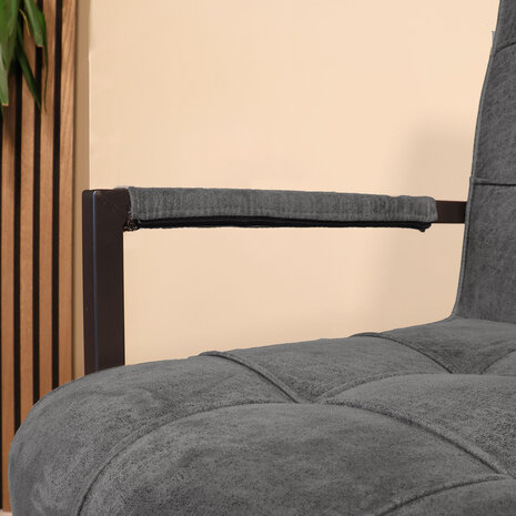 Lizzely Garden & Living Eetkamerstoel met armleuning Milan antraciet microvezel industrieel Lizzely Garden & Living Eetkamerstoel met armleuning Milan antraciet microvezel industrieel
