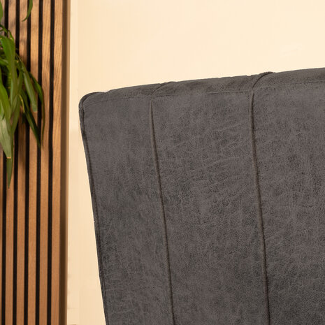 Lizzely Garden & Living Eetkamerstoel met armleuning Milan antraciet microvezel industrieel Lizzely Garden & Living Eetkamerstoel met armleuning Milan antraciet microvezel industrieel