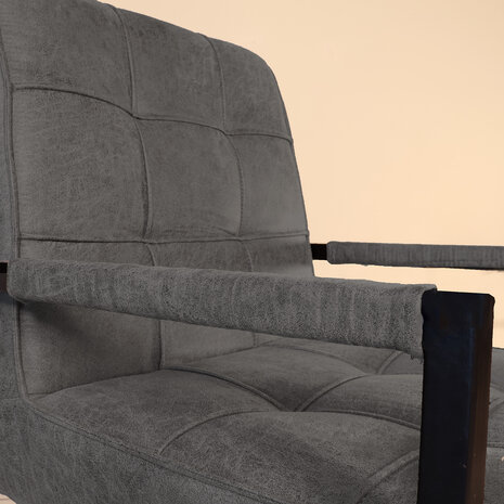 Lizzely Garden & Living Eetkamerstoel met armleuning Milan antraciet microvezel industrieel Lizzely Garden & Living Eetkamerstoel met armleuning Milan antraciet microvezel industrieel