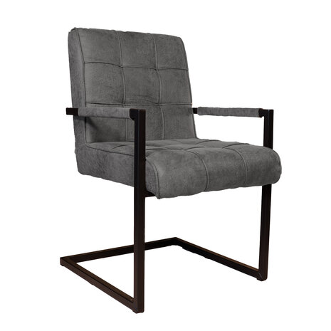 Lizzely Garden & Living Eetkamerstoel met armleuning Milan antraciet microvezel industrieel Lizzely Garden & Living Eetkamerstoel met armleuning Milan antraciet microvezel industrieel