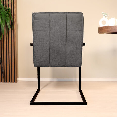 Lizzely Garden & Living Eetkamerstoel met armleuning Milan antraciet microvezel industrieel Lizzely Garden & Living Eetkamerstoel met armleuning Milan antraciet microvezel industrieel