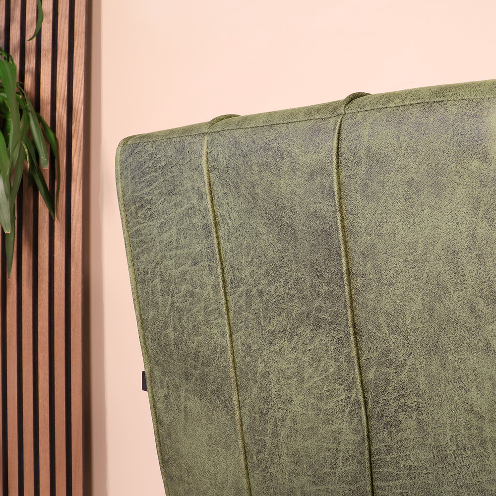 Eetkamerstoel met armleuning Milan donkergroen microvezel industrieel