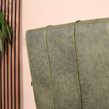 Lizzely Garden & Living Eetkamerstoel met armleuning Milan donkergroen microvezel industrieel