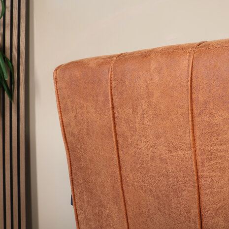 Lizzely Garden & Living Eetkamerstoel met armleuning Milan cognac microvezel industrieel Lizzely Garden & Living Eetkamerstoel met armleuning Milan cognac microvezel industrieel