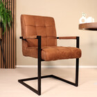 Eetkamerstoel met armleuning Milan cognac microvezel industrieel Eetkamerstoel met armleuning Milan cognac microvezel industrieel