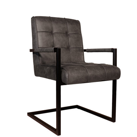 Lizzely Garden & Living Eetkamerstoel met armleuning Milan zwart industrieel Lizzely Garden & Living Eetkamerstoel met armleuning Milan zwart industrieel