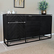 Lizzely Garden & Living Dressoir mangohout visgraat Cody zwart industrieel 160x85cm Lizzely Garden & Living Dressoir mangohout visgraat Cody zwart industrieel 160x85cm