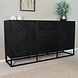 Lizzely Garden & Living Dressoir mangohout visgraat Cody zwart industrieel 160x85cm Lizzely Garden & Living Dressoir mangohout visgraat Cody zwart industrieel 160x85cm