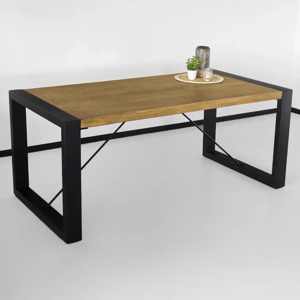 Eettafel Jonas rechthoekig 180cm lichtbruin mangohout