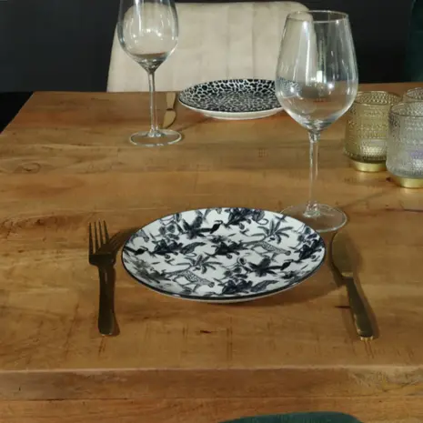 Lizzely Garden & Living Eettafel Jonas rechthoekig 180cm lichtbruin mangohout