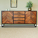 Lizzely Garden & Living Dressoir mangohout visgraat Cody bruin industrieel 180x85cm Lizzely Garden & Living Dressoir mangohout visgraat Cody bruin industrieel 180x85cm