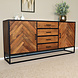 Lizzely Garden & Living Dressoir mangohout visgraat Cody bruin industrieel 180x85cm Lizzely Garden & Living Dressoir mangohout visgraat Cody bruin industrieel 180x85cm