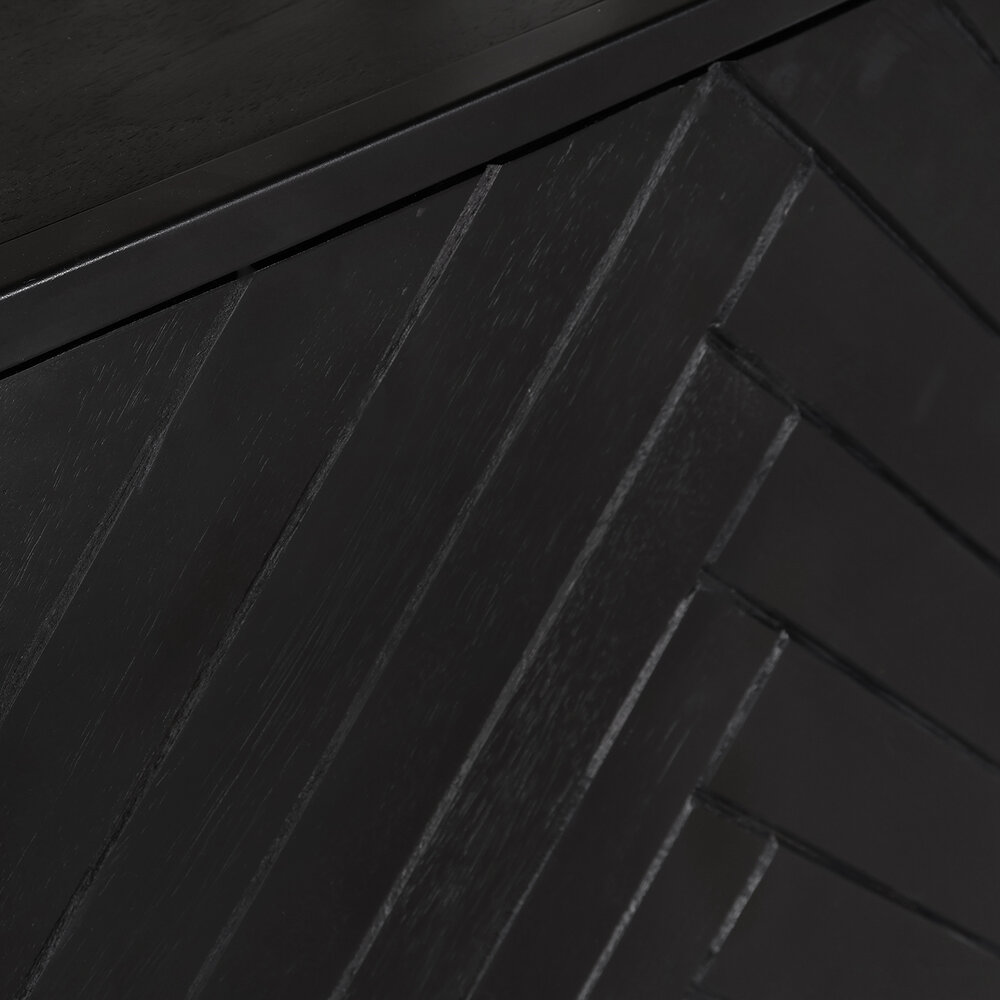 Dressoir mangohout visgraat Lita zwart industrieel 180x85cm Dressoir mangohout visgraat Lita zwart industrieel 180x85cm