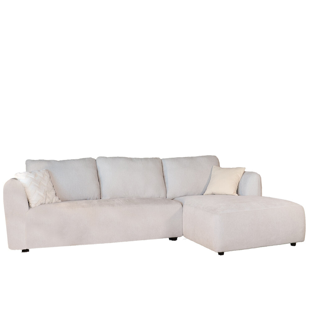 Hoekbank Hudson 280cm chenille lichtgrijs rechts