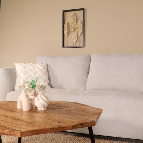 Lizzely Garden & Living Hoekbank Hudson 280cm chenille lichtgrijs rechts