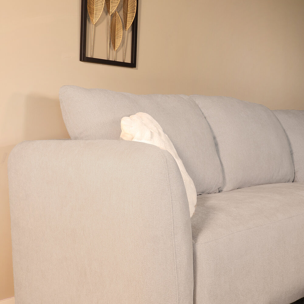 Hoekbank Hudson 280cm chenille lichtgrijs rechts