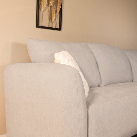 Lizzely Garden & Living Hoekbank Hudson 280cm chenille lichtgrijs rechts