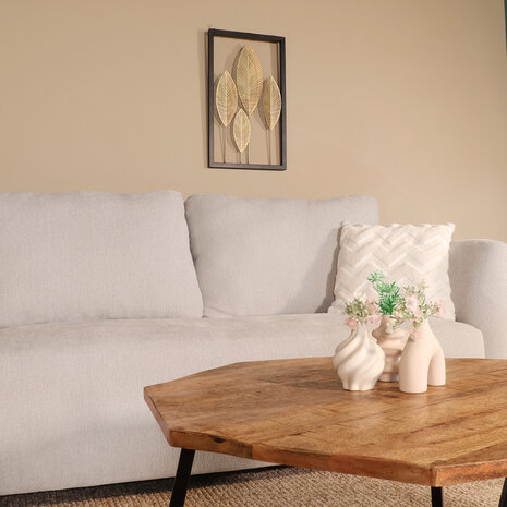 Lizzely Garden & Living Hoekbank Hudson 280cm chenille lichtgrijs links