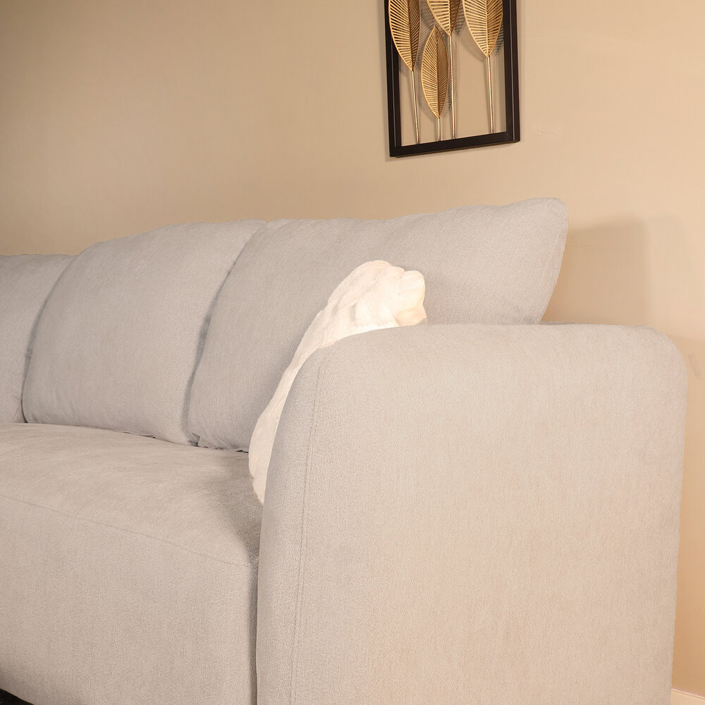 Hoekbank Hudson 280cm chenille lichtgrijs links