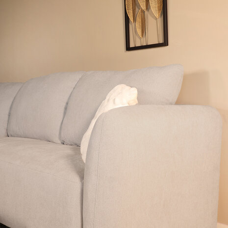 Lizzely Garden & Living Hoekbank Hudson 280cm chenille lichtgrijs links