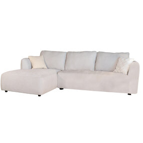 Lizzely Garden & Living Hoekbank Hudson 280cm chenille lichtgrijs links