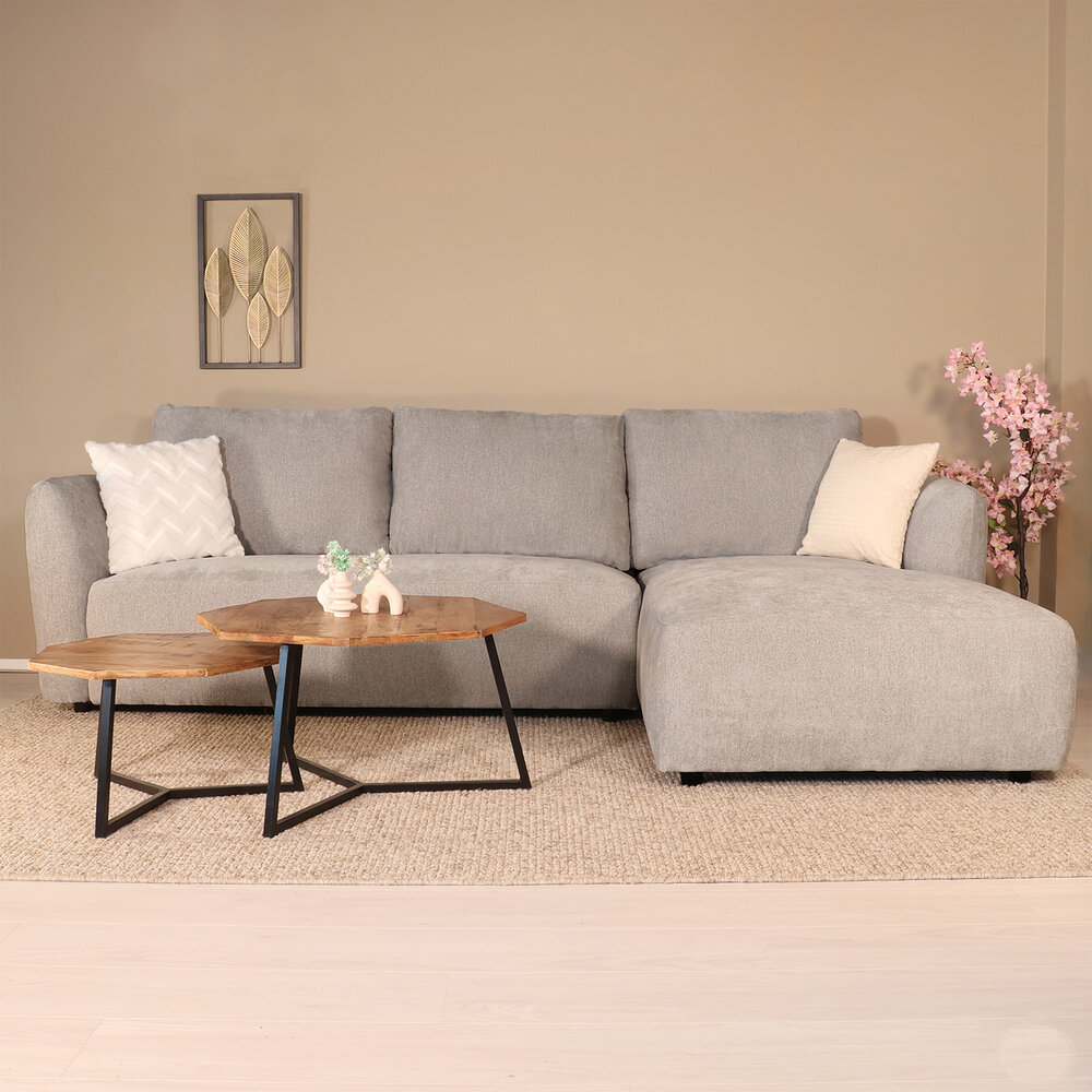 Hoekbank Hudson 280cm chenille donkergrijs rechts