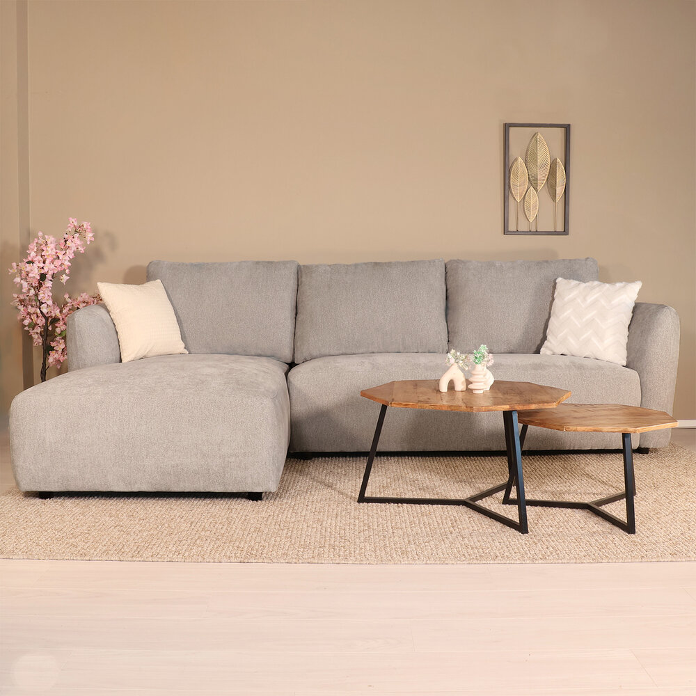 Hoekbank Hudson 280cm chenille donkergrijs links