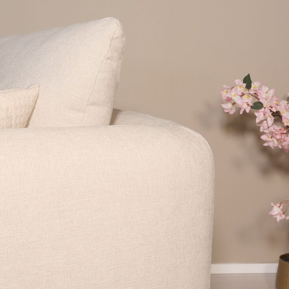 Hoekbank Hudson 280cm chenille beige rechts