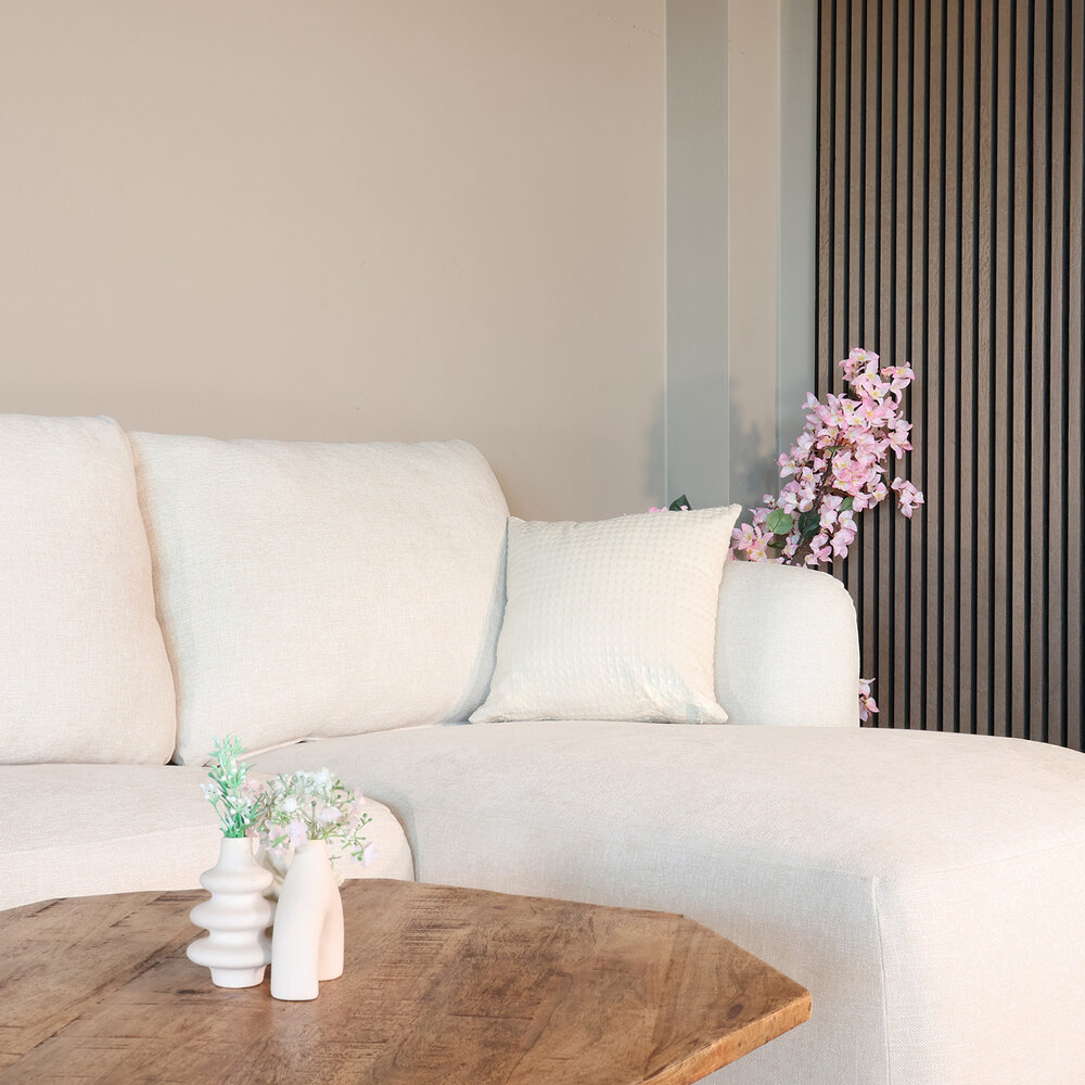 Hoekbank Hudson 280cm chenille beige rechts